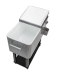 Open 80 Quart Rolling Cooler Cart For Outdoor Parties, Ice Chest Beverage Bar Stand Up Trolley With Locking Wheels, Gray Finish
