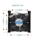 Heavy Duty Hydraulic Air Cooler For Oil Cooling And Heat Exchanger In Industrial Machines 1.2KW Cooling Capacity front view