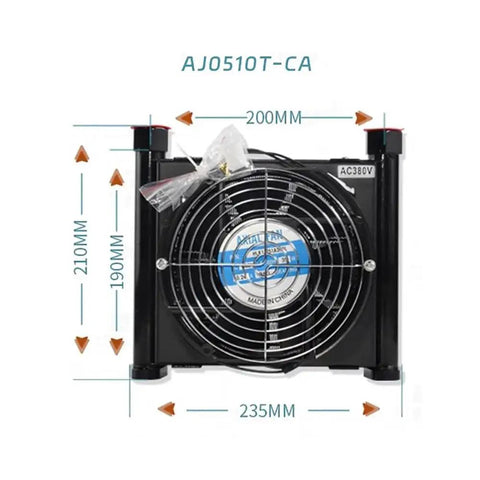 Heavy Duty Hydraulic Air Cooler For Oil Cooling And Heat Exchanger In Industrial Machines 1.2KW Cooling Capacity front view