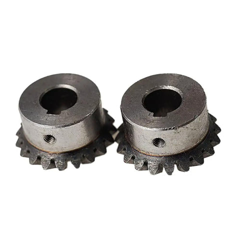 Beefed Up Bevel Gear Set Two Piece Two Module 20 Teeth 14mm Bore Heavy Duty 45 Steel Durable Tapered Bevel Pinions For 90 Degree Torque Transfer