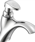 Single Hole Metering Slow Close Bathroom Faucet With Lever Handle Chrome Finish For Three Hole Install Optional Escutcheon 87T151