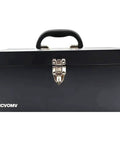 16 Inch Portable Metal Toolbox Built To Last, 18 Gauge Steel With Locking Latch
