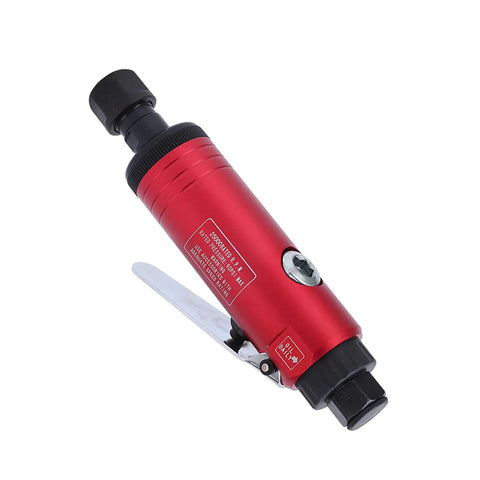 Pro Level High Speed Pneumatic Die Grinder With Adjustable Intake And 25000 RPM Air Motor side view showing red rugged steel design.