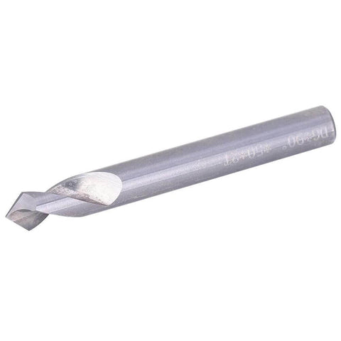 Spot drill bit, tungsten steel HRC55, 90-degree center/chamfer bit for metal, wood, plastic; silver