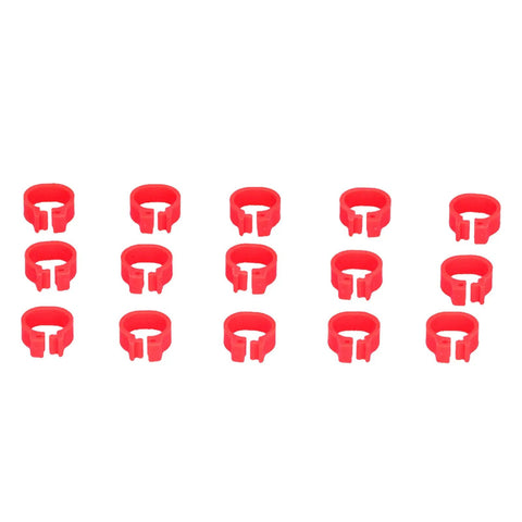 Red 100 Pack 8mm Plastic Bird Leg Bands For Pigeons And Small Birds, No Fuss Clip Reusable Poultry Leg Rings