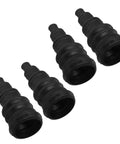 Premium Universal 4-Piece Car Rubber Cable Grommet Kit For Wiring Harness With High Stretch And Easy Fixing For Quick Automotive Repairs And Wire Management That Keeps Everything Clean Under The Hood, 4 black rubber grommets
