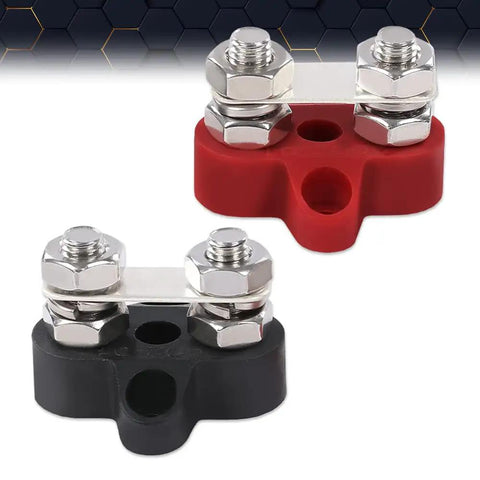 Junction Block Power Post Workhorse Insulated Terminal Stud For Battery Ring Terminals 5 Sixteenths Inch Red Black 2 Piece
