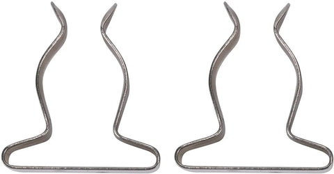 Set of four stainless steel boat hook spring clamp holder brackets.