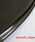 Smooth As Butter Black Tempered Glass Lazy Susan Turntable Built Different Heavy Duty Rotating Serving Tray For Dining Tables close-up of smooth edges