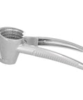 Heavy Duty Aluminum Nutcracker With Spring Loaded Crackers, Anti Slip Handle, showing two diameter crackers for various nuts