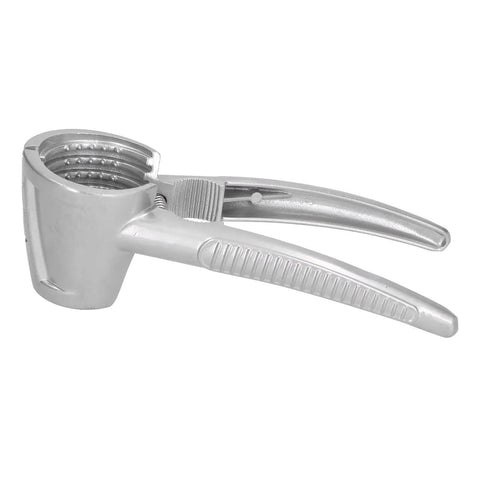 Heavy Duty Aluminum Nutcracker With Spring Loaded Crackers, Anti Slip Handle, showing two diameter crackers for various nuts