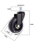Caster Wheels 3 Inch PU Roller Set With M6 M8 M10 Screw Mounts 5 Piece Replacement Kit For Quiet Easy Install On Furniture Scooters