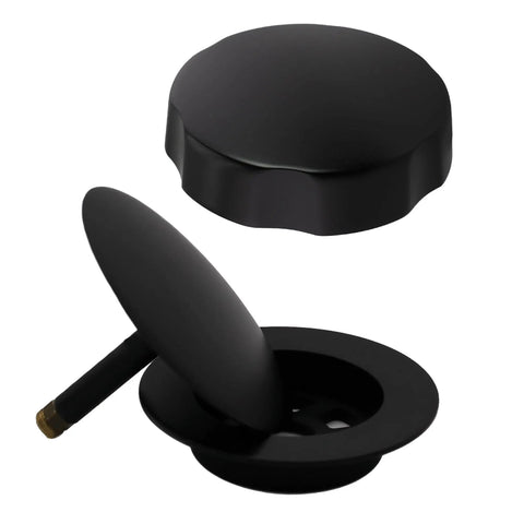 Tubular 27 Inch Cable Drive Bath Waste In Sleek Matte Black With Rotary Knob European Style Pop Up Stopper And Strainer