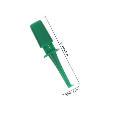 Green probe from Colorful Multimeter Test Hook Clips 20 Pack Lightweight Grabber Probes For IC Testing And Electronic Repairs