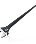 10 Inch Adjustable Spud Wrench with Black Oxide Finish, showing metric scale, tail crowbar feature for construction jobs.