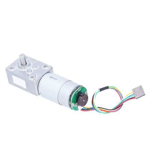 Gear Motor With Self Locking Function And Incremental Magnetic Encoder Two Or Three Channel, 40RPM, DC12V High Torque Industrial Drive For Automation And Motion Control, A Real Workhorse For Home Appliances, Power Tools, Automotive Shops with 8mm shaft and wires