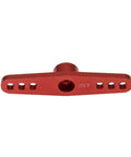 Red aluminum 25T servo horn for RC cars, double arm, CNC machined, part of Three Pack Aluminum Alloy 25T Servo Horns