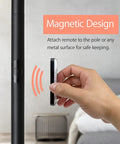 Close-up of Dope Cylinder LED Floor Lamp with remote showcasing magnetic design for secure attachment.