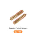 Top Tier Beefy Double Ended Hanger Bolts 1/4-20 X 1-1/4 Inch 20 Piece Kit showing two zinc plated screws