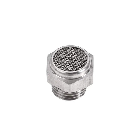 Stainless Steel Exhaust Muffler Set For Pneumatic Systems, G1 Quarter Male Thread Flat Silencer with mesh strainer