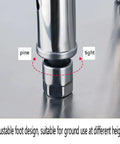 Adjustable foot design of Heavy Duty Stainless Steel Three Tier Shelving Unit for varying ground heights.