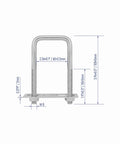 Two Sets 304 Stainless Steel Square U Bolts, Two And Three Eighths Inch Inner Width, Four Inch Length M8 With Nuts, Frame Plate shown