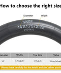 Two Heavy Duty 14 Inch Bike Inner Tubes With Schrader Valve 45/57-254 Fits 14x1.75 14x1.95 14x2.0 14x2.125 14x2.25 sizing guide