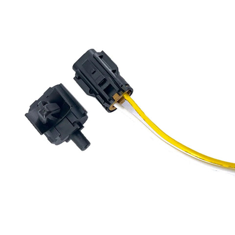 Top Shelf Ambient Temperature Sensor With Connector Pigtail Harness for Hyundai Kia with black connectors and wiring.