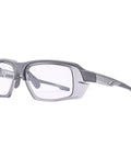 Smooth Transition Z87 Safety Glasses With Hella Clear Photochromic Lenses Anti Fog UV400 Blue Light Blocking For Driving And Work Top Shelf Eye Protection In Slick Gray side view with adjustable nose bridge