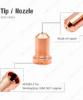 Lincoln Tomahawk 625 LC40 Plasma Cutter Consumables Kit nozzle, copper material, KP2843-2 tip, WSP-24002, non-original OEM.