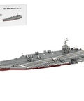 1:300 Scale Nuclear Powered US Navy Aircraft Carrier Building Blocks Set MOC 192566 model displayed, gray color.
