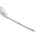 Precision Folding Tape Measure And Measuring Ruler Kit For Tough Woodworking Jobs High Visibility White Finish fully extended view.