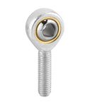 4 Pack 6mm Rod End Bearing With M6x1 Right Hand Thread Metric Outer Thread Joint Self Lubricating Heavy Duty Rod End 14 Degree Misalignment 7.65KN Static Load 7.2KN Dynamic Load, silver metal rod end