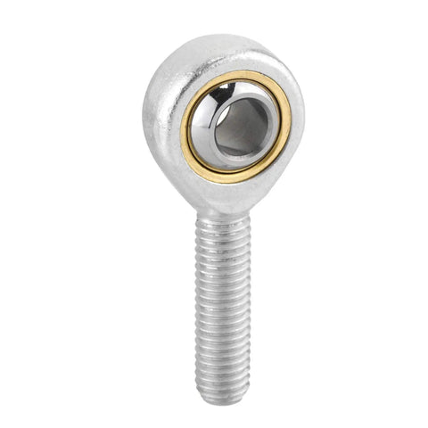 4 Pack 6mm Rod End Bearing With M6x1 Right Hand Thread Metric Outer Thread Joint Self Lubricating Heavy Duty Rod End 14 Degree Misalignment 7.65KN Static Load 7.2KN Dynamic Load, silver metal rod end