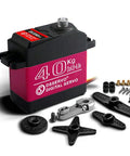 Heavy Duty Digital RC Servo Motor Runs Tough As Nails With Killer Torque And Rapid Response Solid Stainless Steel Gears Waterproof Design Standard 40Kg Output Fits 1/8 1/10 1/12 Scale Builds with gears and accessories.