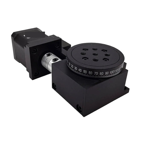 Precision Gear Motor With Electric Rotary Table And Hollow Platform delivering on point accuracy, aluminum construction, detailed design.