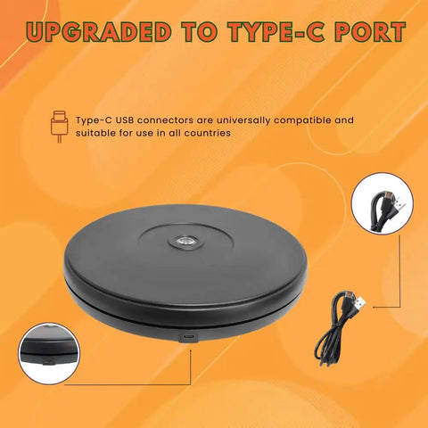 Stunning 25 Cm Motorized Rotating Display Turntable With White Led Lighting, Electric Showcase Platform For Jewelry Toys Collectibles And Products, Smooth Slow Spin Station With Anti Clockwise Direction ports and accessories.