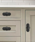 10 Pack Matte Black Cabinet Backplates For Knobs 2.8 Inch Long By 0.98 Inch Wide Rust Resistant on kitchen cabinets