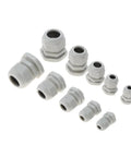 Adjustable Cable Glands Kit 36Pcs 3 To 21mm Waterproof IP68 Nylon Plastic Lock Nut Connectors Joint For Outdoor Use, assorted sizes visible.