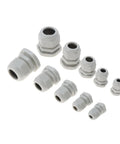 Waterproof Cable Gland Kit, 36 Pcs Adjustable 3-21mm Glands With Lock Nut, IP68 Nylon Plastic Connector Joint displayed on white surface