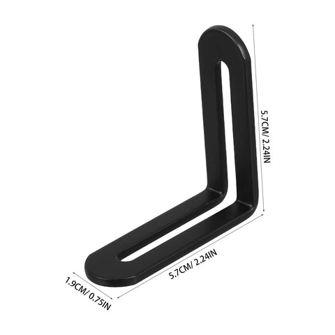 Beefy Heavy Duty L Shaped Corner Brackets 10 Pcs Set For Shelves And Cabinets Thickened Design Stainless Steel Black Finish Measurements Visible