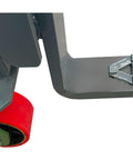 Close-up of Beast Of A Heavy Duty Hydraulic Machinery And Equipment Mover With Adjustable Forks Swivel PU On Steel Wheels 6 Inch Lift