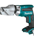 No Nonsense 18V Brushless Cordless Offset Shear For Mild Stainless Steel Cutting Tool Only Boots Variable Speed Pistol Grip side view