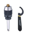 Beefed Up Heavy Duty Keyless Drill Chuck With Integrated MT2 Shank And Titanium Jaws, Clamping From One Sixty-Fourth Inch To One Half Inch