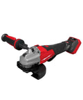 Heavy Duty Ripping Variable Speed Angle Grinder Featuring Brushless Powerhouse Motor With Serious Kickback Control And Pro Grade 9000 Rpm Output For No Sweat Grind Tasks As Bare Tool, red and gray design.