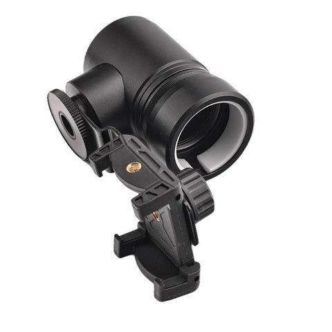 Rifle Scope Mount Smartphone Camera Adapter For Hunting And Birding, Dual Viewing Angles, Aluminum, Nylon Ring Clamp Design