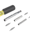 Magnetic Multi-Bit Screwdriver And Nut Driver, 11-In-1 With Eight Bit Tips And Three Nut Driver Sizes, Cushioned Grip Handle