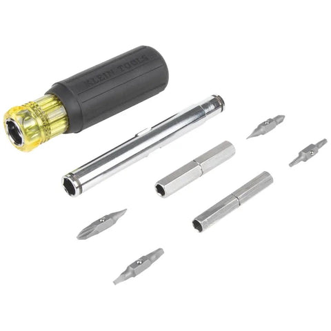 Magnetic Multi-Bit Screwdriver And Nut Driver, 11-In-1 With Eight Bit Tips And Three Nut Driver Sizes, Cushioned Grip Handle