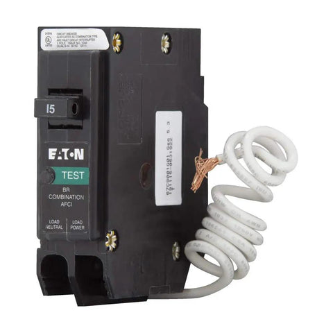 Brn115af Br Combo AFCI Circuit Breaker 1 Pole 15 Amp 10kAIC With Pigtail For Home Wiring Great For Panel Upgrades Safe Fault Protection