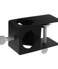 Heavy Duty Torch Clamp Holder Mount For Deck Lights And Tiki Torches On Porches Railings And Outdoor Spaces Durable Iron Clamp Mount Weatherproof Easy Install Ready To Rock For Patio Garden And Deck Party Lighting. Black iron clamp with silver screws.